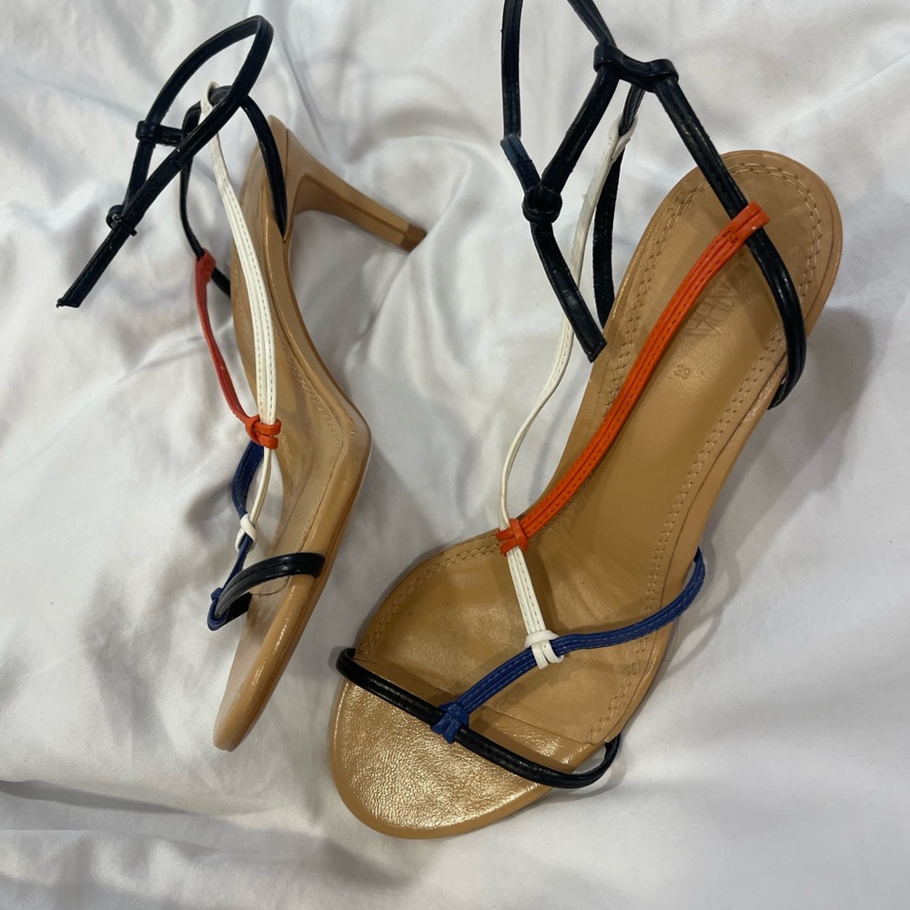 Zara Elegant Multicolor Strappy Sandal heels! Rare!! - Picture 1 of 16